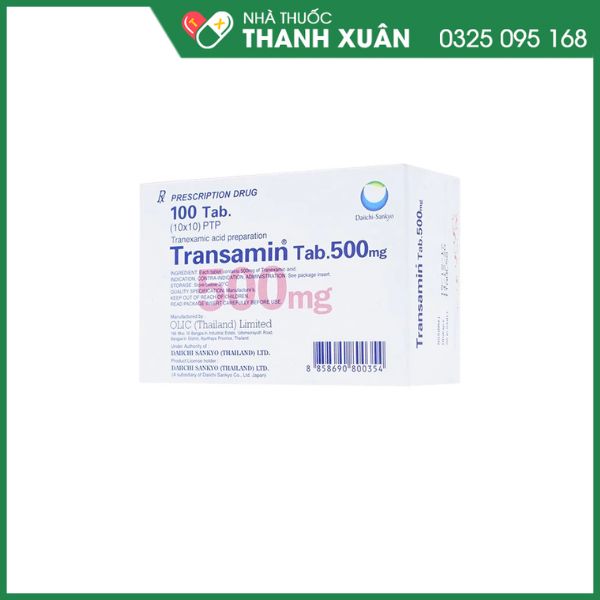Transamin Tablets 500mg  trị chảy máu do tăng tiêu firin